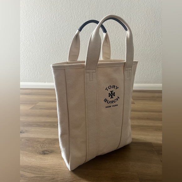 Tory Burch Canvas Logo Tote Bag – Cream/Beige – Like New - Picture 11 of 12